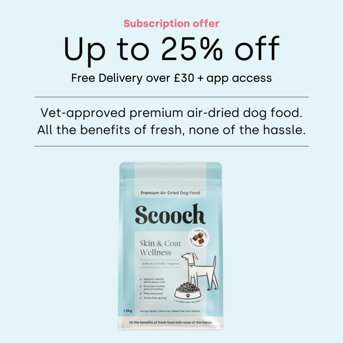 Premium Air-Dried Dog Food - Skin & Coat Wellness